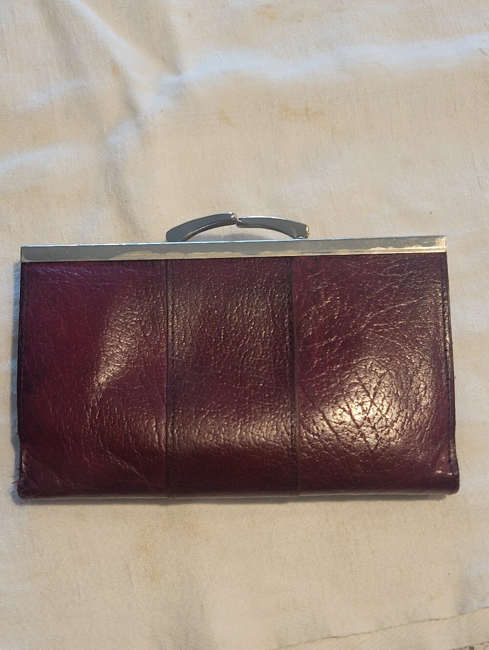 1960,Made In England  Leather Clutch Wallet in Deep Burgundy - Picture 5 of 11